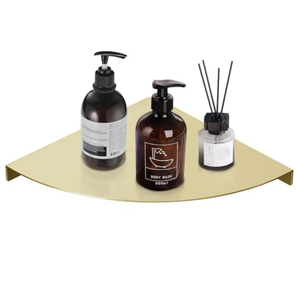 Corner Shelf 304 Stainless Steel Bathroom Shower Shelf Waterproof Wall Mounted Heavy Duty Shower Corner Shelves for Bathroom and Bedroom(Gold, 1 PC) - size: 1PC