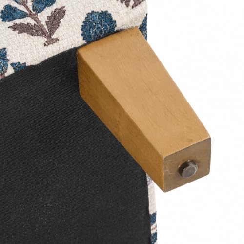 HomePop 22" Medium Rectangular Storage Ottoman - Blue Floral Pattern - color: Blue Floral Pattern