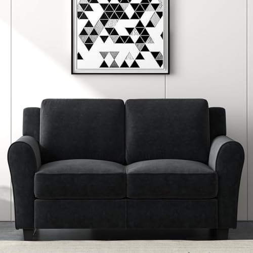 Bonzy Home 2 Piece Sofa Set, 2-Seater Sofa Couch Set of 2, Modern Comfy Sofa with Thick Cushion for Living Room Apartment Office, Black - color: Black, size: 58"+58"(2 + 2 Seat)