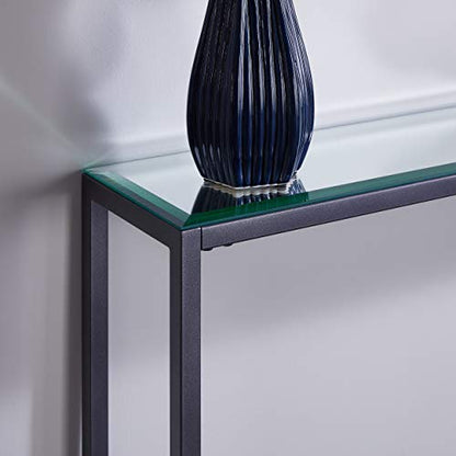 SEI FURNITURE Darrin Narrow console table, Gray - color: Gunmetal Gray