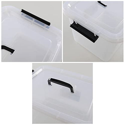 5 Liter Clear Storage Box, 4-Pack Plastic Latching Box with Lid | BPA-Free Plastic, Small Storage Bins, Plastic Storage Container, Dust-Proof Clear Design for Small Items - size: 5 L