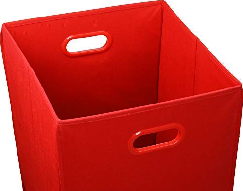 Simple Houseware Foldable Closet Laundry Hamper Basket, Red - color: Red