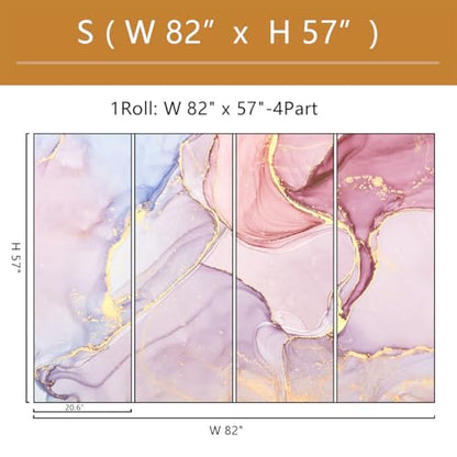 Pink Marble Wallpaper Mural Peel and Stick 82"x57" | Girls Room Bedroom - color: ZZ-019, size: 82" x 57"