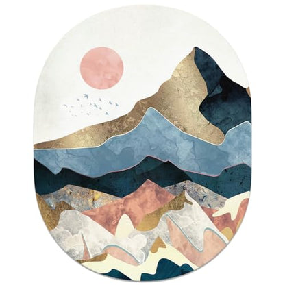 Rimilak Small Mouse Pad 6 x 8 Inch, Irregular Mini Mousepad, Ink Sunrise | Non-Slip Rubber Base, Waterproof Compact Mouse Mat for Laptop Computer Wireless Mouse Keyboard Home Office Travel - color: Ink Sunrise, size: 8L x 6W inches