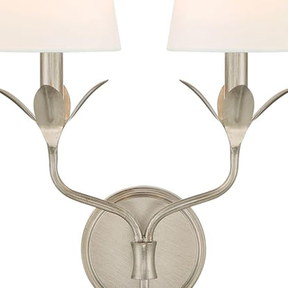 Crystorama Broche 2 Light Antique Silver Sconce - color: Antique Silver, size: Width: 12 Inches