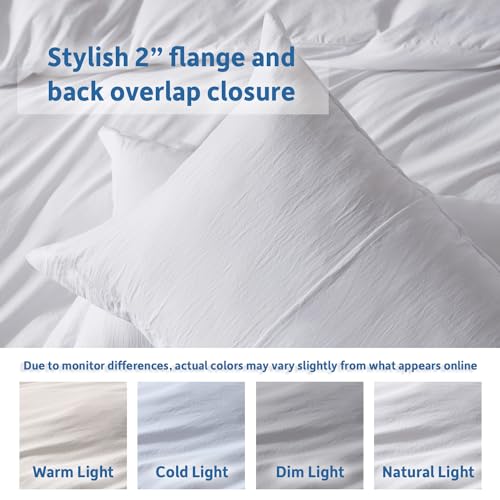 Hearth & Harbor Twin Duvet Cover Set - 2 Piece Soft Prewashed Bedding Set Twin/Twin XL - Includes 1 Duvet Cover 68x90 inches with Zipper Closure and 1 Pillow Sham, White, Comforter Not Included | 2 Piece Bedding Set, Ultra Soft & Breathable, Easy Care, Co