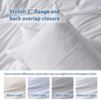 Hearth & Harbor Twin Duvet Cover Set - 2 Piece Soft Prewashed Bedding Set Twin/Twin XL - Includes 1 Duvet Cover 68x90 inches with Zipper Closure and 1 Pillow Sham, White, Comforter Not Included | 2 Piece Bedding Set, Ultra Soft & Breathable, Easy Care, Co