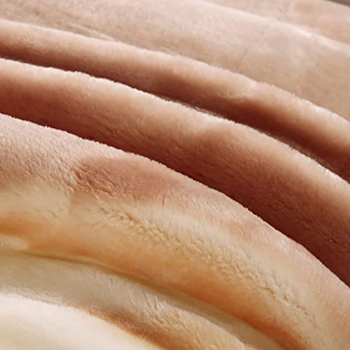 LGYKUMEG Korean Mink Blanket 71''×87'', Silky Soft and Warm - 2 Ply Reversible Raschel Single Bed Throw Blanket （180×220cm3kg） - color: Brown, size: 71x87in/6.6lb