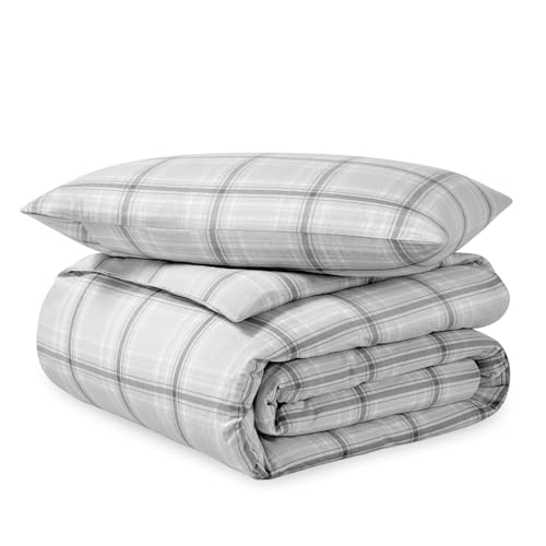 Bare Home Flannel Duvet Cover Set (Twin/Twin XL, Glencoe Tartan Plaid) | 100% Cotton, Velvety Soft, Heavyweight, Premium Flannel, Double Brushed, Includes Sham Pillow Cover - color: 16 - Tartan Plaid (No Comforter), size: Twin/Twin XL