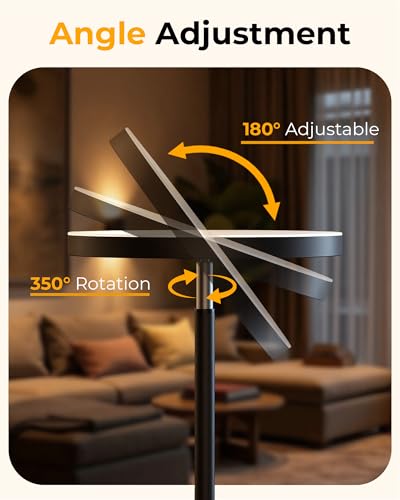 Floor Lamps for Living Room, 69" Tall LED Lamp, 2800LM Standing Lamp Remote & Foot Switch with 1H Timer, 2700-6500K Stepless Dimmable Modern Pole Light for Bedroom, Reading, Black - color: Black