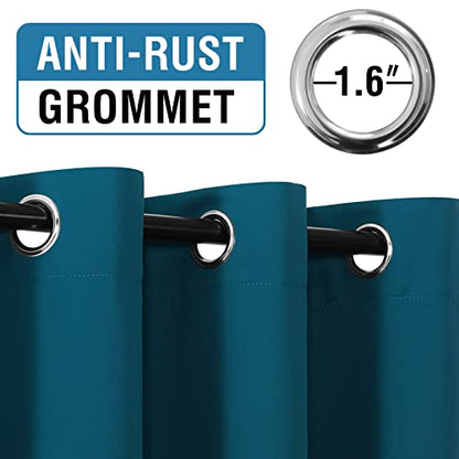 H.VERSAILTEX 100% Blackout Curtains for Bedroom Thermal Insulated Black Out Living Room Curtains 84 inch Long Noise Reducing Window Curtains with Black Liners 1 Panel, 52x84 Inch, Dark Teal - color: Blackout Dark Teal, size: 52"W x 84"L (Pack of 1)