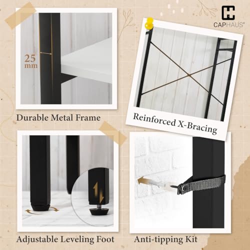CAPHAUS 913lbs Capacity Heavy Duty Clothing Rack, 75" W Metal Garment Rack with Drawers Hanging Rods and Wood Shelves, Freestanding Closet Organizer, White Board - color: White, size: 75 Inch