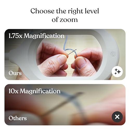 Brightech LightView Pro Magnifying LED Desk Lamp with Light, Hobbies & Reading, Flexibility & Durability Magnifying Floor Lamp, 3 in 1 LED Light Glass Magnifier, Work Light for Pro Uses - White - color: White