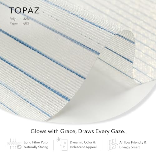 Airflow Sheer Vertical Blinds 45.8"-86" x 96", Topaz | Cordless Airflow Sheer Panels with Iridescent Finish, Adjustable Track and Trim-to-Fit Fabric - color: Topaz