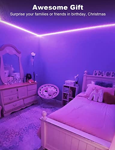 DAYBETTER Smart RGB Led Strip Lights, 100ft Led Lights for Bedroom with App Control, Multicolor Changing Led Light Strips Apply for Home Decor, Living Room, Kitchen, Home Party Decoration - size: 100 ft