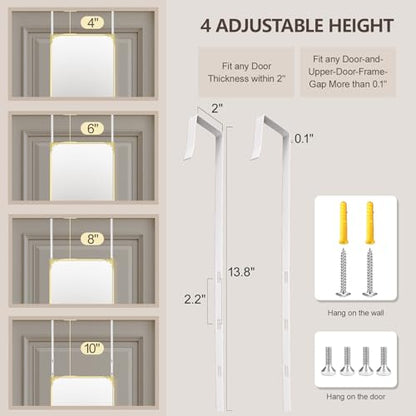 48"x14" Door Mirror, Rectangle Full Length Mirror, Over the Door Mirrors Full Length, Hanging Mirrors for Bedroom, Bathroom, Gold