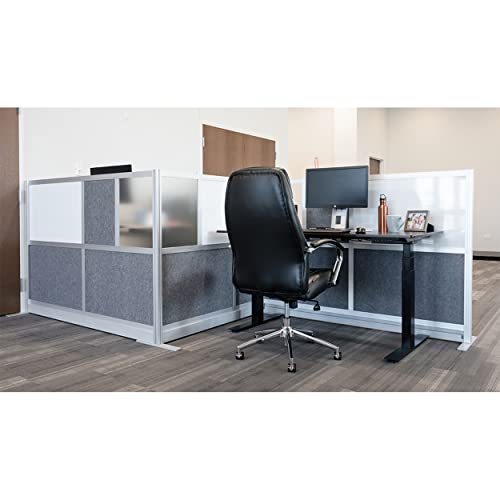 Workflow Modular Wall | Room Divider with Whiteboard, Sound Dampening, & Frosted Acrylic Panels | Expandable Office Partition for Privacy & Stability (53" x 48") - size: 53" x 48"