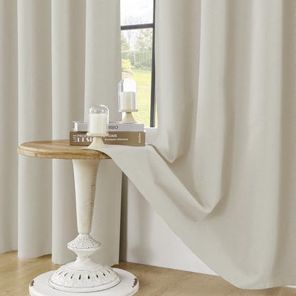 ChrisDowa Birch Blackout Curtains 45 Inches Long 2 Panels for Bedroom | Room Darkening,Light Blocking,Thermal Insulated,Faux Linen,Farmhouse,Grommet,Window Treatment,Drapes,Living Room,52x45 - color: Birch, size: 52"W x 45"L (Pack of 2)