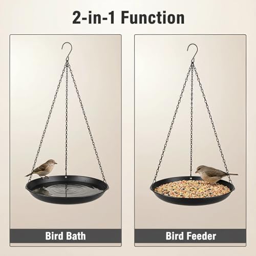 Hanging Planter for Indoor Outdoor, Plant Hanger, Hanging Plant Tray | Hanging Plant Holder, Plant Pot Shelf Basket for Window, Wall, Ceiling, Garden, with Chains and Hooks, 2Pcs, Round - style: Round
