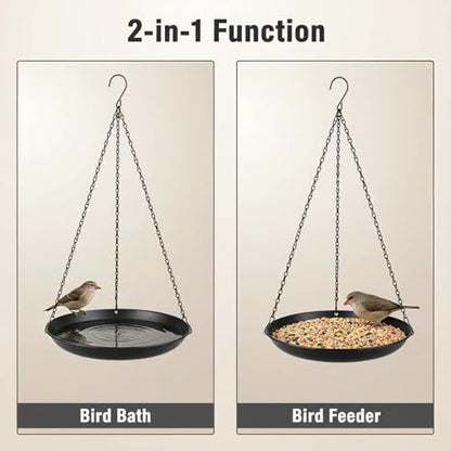 Hanging Planter for Indoor Outdoor, Plant Hanger, Hanging Plant Tray | Hanging Plant Holder, Plant Pot Shelf Basket for Window, Wall, Ceiling, Garden, with Chains and Hooks, 2Pcs, Round - style: Round