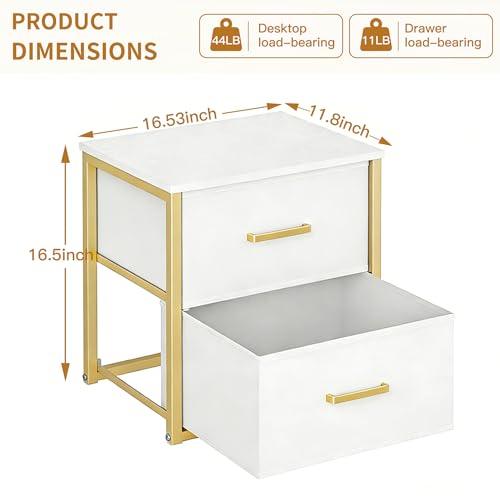 Stackable Storage Drawers, Closet Drawer Organizers and Storage | Storage Drawers for Clothes Small Fabric White 2 Drawer Dresser for Closet, Bedroom, Dorm, Office, Living Room, Under Bed - size: 16.5"D x 11.8"W x 16.5"H (2 Drawers)