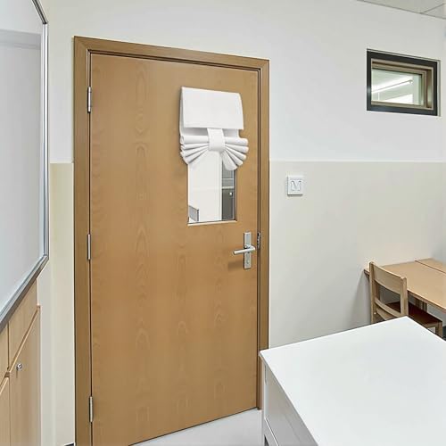 HOMEIDEAS Classroom 100% Linen Blackout French Door Curtains, Classroom Door Window Cover, Privacy Shades Thermal Insulated Small Window Covering, 1 Panel, W8 X L36 Inch, White - color: White, size: 8"W x 36"L (Pack of 1)