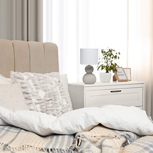 Simple Designs LT1116-TAU Stacked Stone Age Table Lamp, Taupe Gray