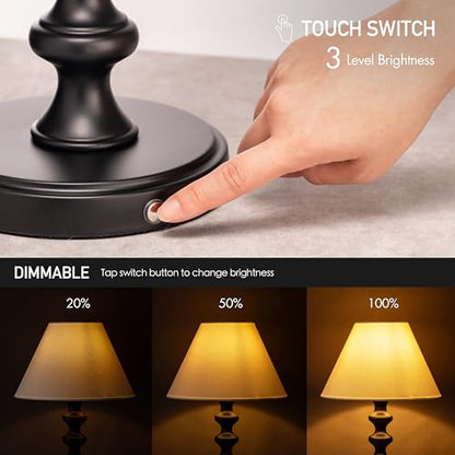 O'Bright Ember Rechargeable Table Lamp (Black_Baluster) - color: Black_Baluster