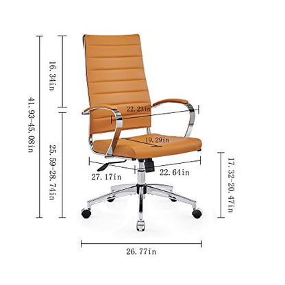 highback Chair Leather Home Office Desk Chairs Ergonomic Desk Chair and Computer Chair Black (4020-terracottta) - color: 4020-terracottta
