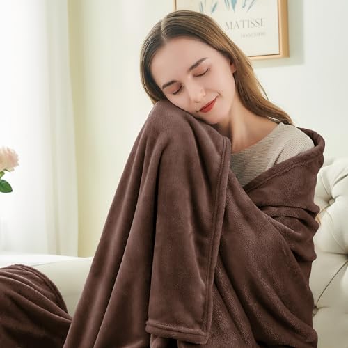 BEDELITE Fleece Blanket Soft Plush King Size Bed Blanket Brown 108"x90" | Ultra Soft Fleece, Plush Microfiber, Lightweight Warmth, All Season Comfort, Fade Resistant, Machine Washable - color: Brown, size: King(108"x90")