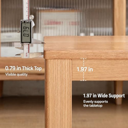 Solid Oak Skinny Bed Bench, Natural Finish – Space-Saving 39.4" Narrow Bench for Bedroom, Entryway, Living Room, Hallway, Kitchen - size: 39 Inch（Square corners)