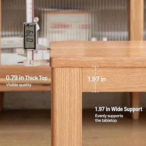 47" Solid Oak Narrow Dining Bench - Natural Finish, for Kitchen & Dining Room, Space-Saving Wooden Seat for Entryway, Bedroom, and Hallway - size: 47 Inch（Square corners)