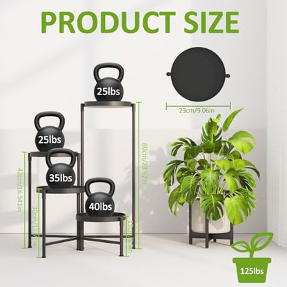 aboxoo 4 Tier Metal Plant Stand Modern NEW, Indoor Outdoor Multi-Tiered Plant Stand Display Tray, Flower Pot Stand for Indoor Home Outdoor Patio Balcony Yard - size: 4 Tier