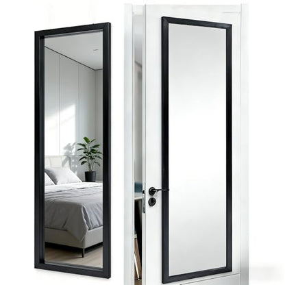 13x49 Over Door Mirrors, Hanging Mirror Over Doors,Back of Door Mirror Full Length,Full Body Mirrors for Wall(Black)