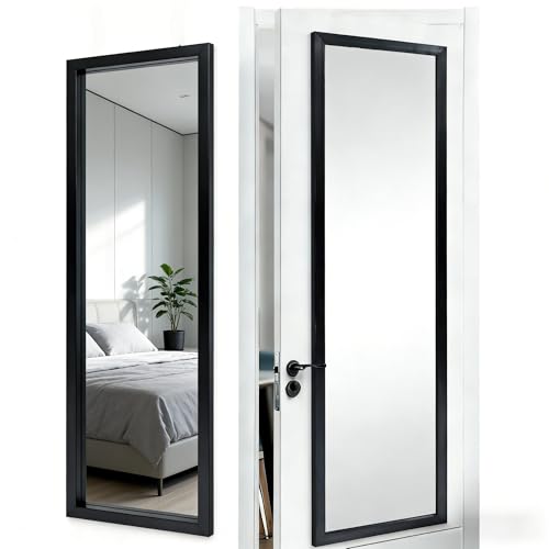 13x49 Over Door Mirrors, Hanging Mirror Over Doors,Back of Door Mirror Full Length,Full Body Mirrors for Wall(Black)
