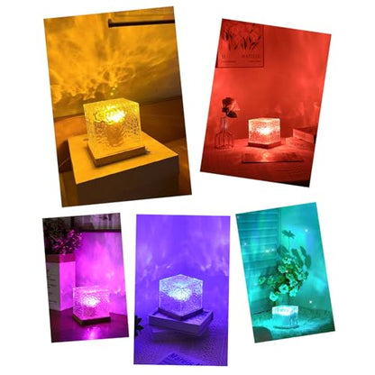Ocean Wave Projector Light, 16 Color Rechargeable Ocean Lamp, with Power Touch Control and Remote Control Luminorthe Cube Lamp, Bringing You Romance and Tranquility(Charge) - color: Purple