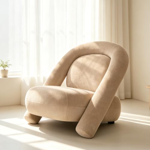 Chifee & Vingol Modern Accent Chair Lounge Chairs Comfy Upholstered Reading Chair for Living Room Bedroom,Coffee - color: Coffee