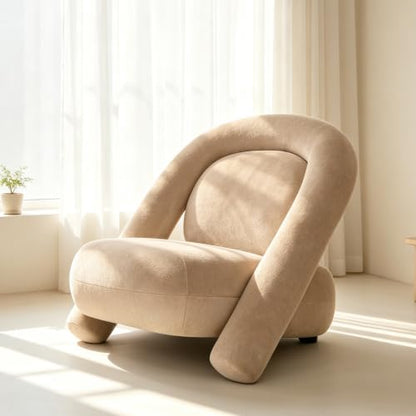 Chifee & Vingol Modern Accent Chair Lounge Chairs Comfy Upholstered Reading Chair for Living Room Bedroom,Coffee - color: Coffee