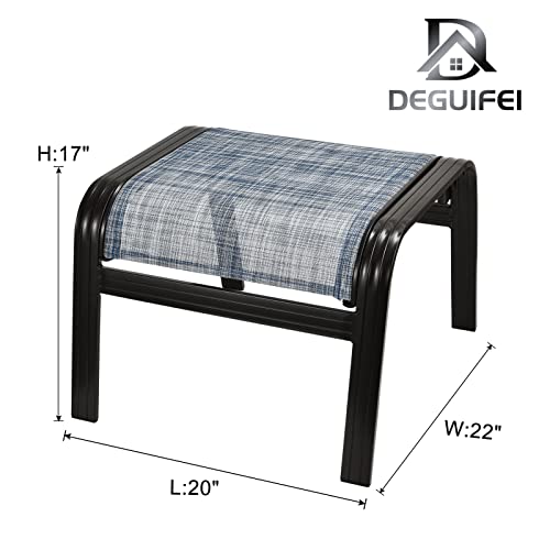 Outdoor Foot Stools Gift for Patio Ottoman Footrest Aluminum Portable Seat Wicker Furniture Stackable Dining Ottoman 2 Pack Blue - color: 2 Pieces-blue