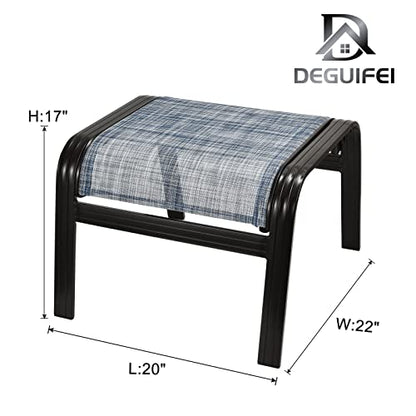 Outdoor Foot Stools Gift for Patio Ottoman Footrest Aluminum Portable Seat Wicker Furniture Stackable Dining Ottoman 2 Pack Blue - color: 2 Pieces-blue