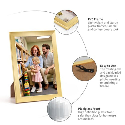 Giftgarden 4x6 Picture Frame Set of 18, Lightweight 4 by 6 Frames Bulk for Gallery Wall Photo Hanging and Tabletop Display, Gold - color: Gold*18, size: 4x6
