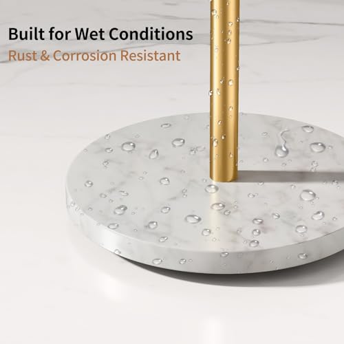 STWWO Kitchen Towel Holder for Countertop with Marble Base | S-Shape Hand Towel Stand for Bathroom Stainless Steel Rust-Proof, Hand Towel Holder Standing for Vanity Countertop, Gold - color: Gold