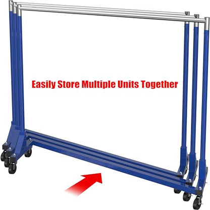 Simple Houseware Industrial Grade Z-Base Garment Rack, 63" W/500Lb, Blue - color: Blue