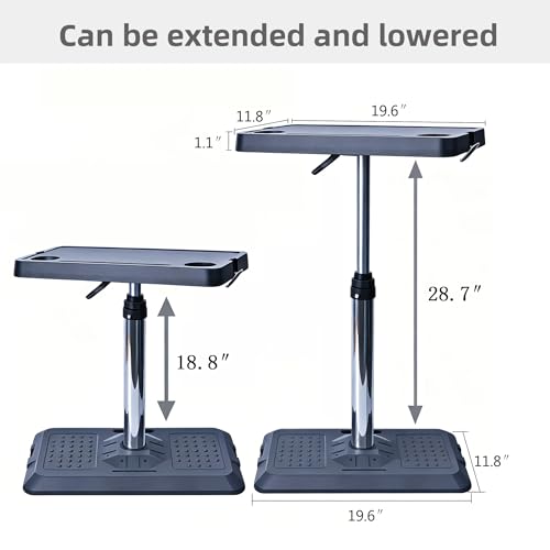 Portable Car Laptop Desk, Pneumatic Height & Angle Adjustable Vehicle Table Tray, 360 Degree Rotatable Travel Desk for Front Rear Passenger Seat, Ideal for Work, Dining, Camping and Home Use