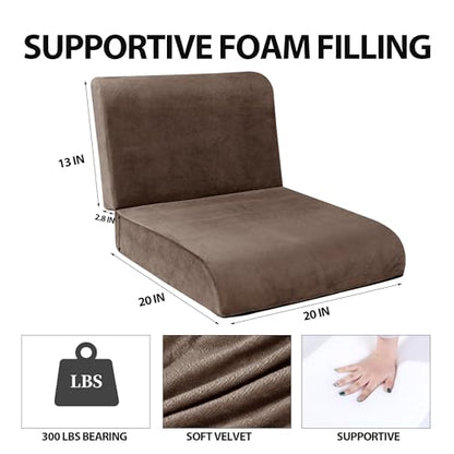 HOMBYS Recliner Seat Cushion with Lumbar Supportive Pillow Extra Large Non-Slip Seat Cushion with Back Support Cushions,Cruve Edge Design for Relief Thighs Pressure, Brown - color: Brown