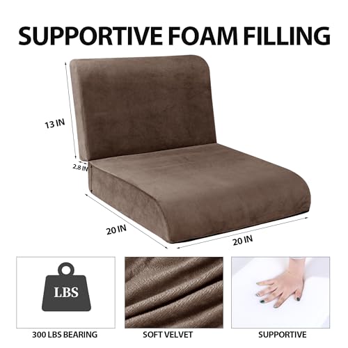HOMBYS Recliner Seat Cushion with Lumbar Supportive Pillow Extra Large Non-Slip Seat Cushion with Back Support Cushions,Cruve Edge Design for Relief Thighs Pressure, Brown - color: Brown