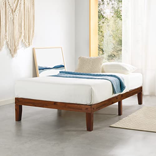 Mellow Naturalista Classic 12-Inch Solid Wood Platform Bed | Wooden Slats, No Box Spring Needed, Easy Assembly | Twin, Espresso - color: Espresso, size: Twin, style: 12 Inch