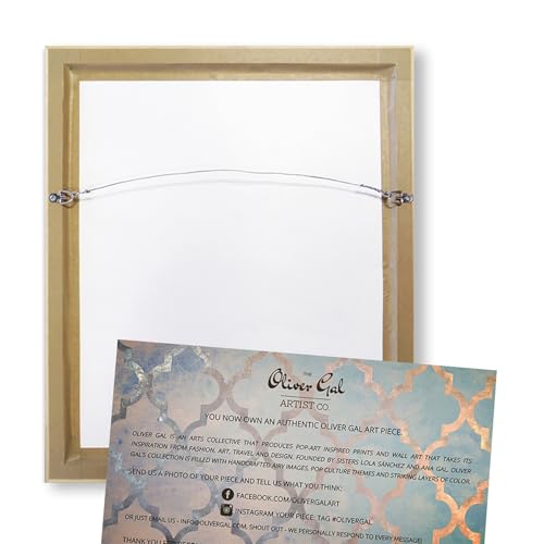 Oliver Gal Girl with Flower Thoughts Canvas Print Wall Art for Living Room, Bedroom, and Bathroom, 16" x 24", Gold Floater Frame - color: Gold Floater Frame, size: 24"L x 16"W