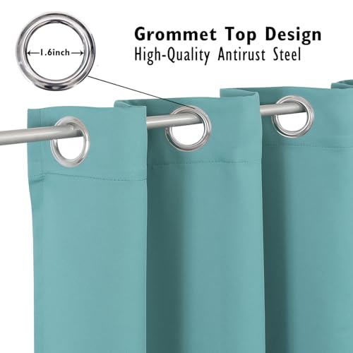 ChrisDowa Blackout Curtains for Bedroom and Living Room 50 Inches Long | 2 Panels Set, Thermal Insulated, Light Blocking, Room Darkening, Grommet, Window Treatment Drapes, Aqua, 29 x 50 Inch - color: Aqua, size: 29"W x 50"L (Pack of 2)