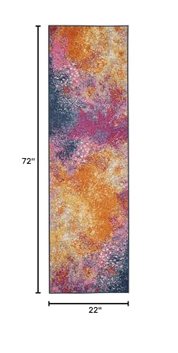 Nourison Home Passion Sunburst 1'10'' x 6' Area-Rug, Modern, Abstract, Easy-Cleaning, Non Shedding, Bed Room, Living Room, Dining Room, Kitchen, (6' Runner) - color: Sunburst, size: 1'10" x 6' (Runner)